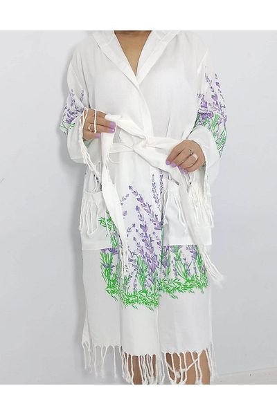 Nevin Acar Lavender Bamboo Peshtemal Bathrobe