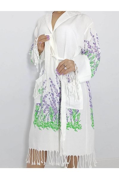 Nevin Acar Lavender Bamboo Peshtemal Bathrobe