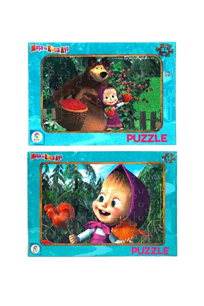 LAÇO KİDS لغز إطار مرخص مكون من قطعتين من ماشا والدب (24+48 قطعة)