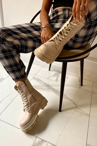 SHOEBELLAS Cizme de damă Goldy Beige Skin