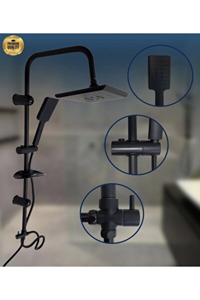 KCA ARMATÜR Kca Siyah Robot Duş Seti Yağmurlama Garantili