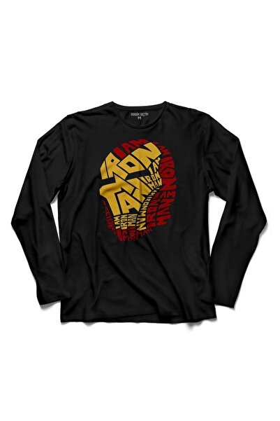 Kendim Seçtim Iron Man Word Art Logo Glava Iron Man Dugi Rukav Štampano Deca ...