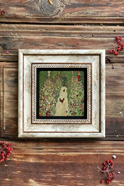 Oscar Stone Decor Gustav Klimt Horoz Tavuk Bahçe Çerçeveli Taş Tablo 20x20cm ...