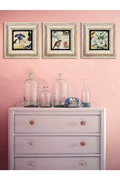 Oscar Stone Decor Çerçeveli Taş Duvar Dekoru 3 lü Set