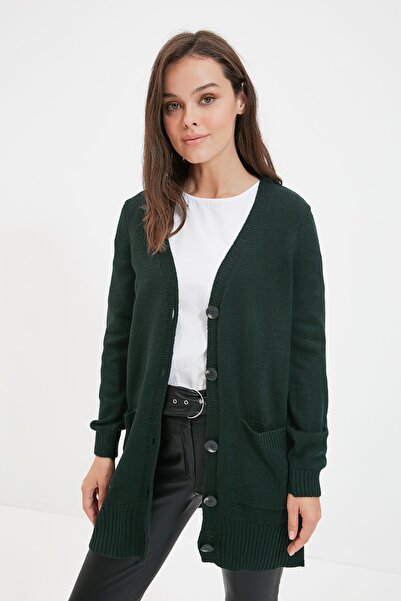 Trendyol Modest Cardigan - Green - Regular fit