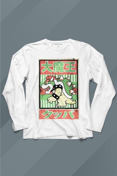 Kendim Seçtim Super Mario Bowser Japanski poster majica dugih rukava Štampano...