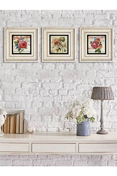 Oscar Stone Decor Çerçeveli Taş Duvar Dekoru-3 Lü Set
