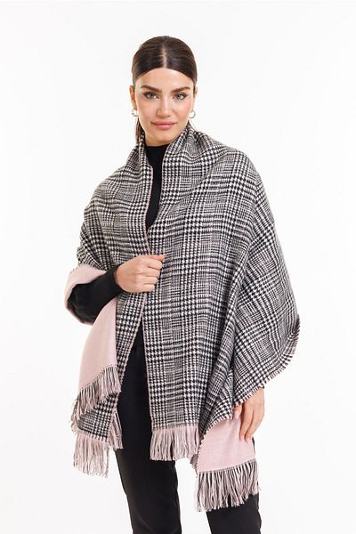 LadyColor Σάλι ώμου με καρό κασκόλ διπλής όψης