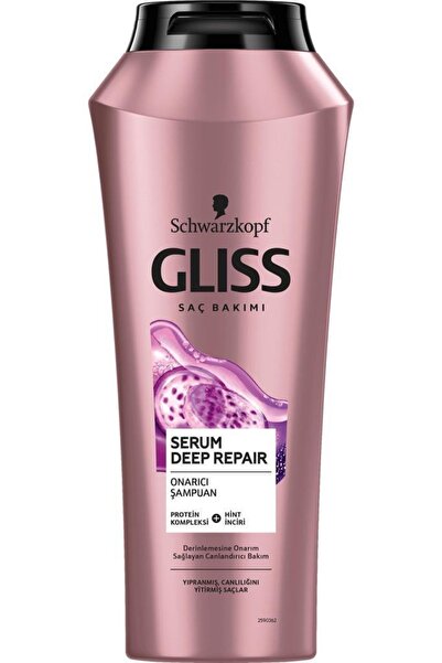 Gliss Serum Deep Repair Şampuan 500 ml X 2 Adet Saç Kremi 360 ml Mor Makyaj Çantası