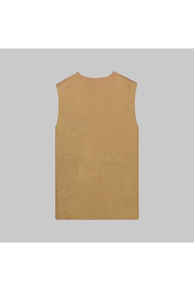 Sarar Woven Camel Knitwear Vest