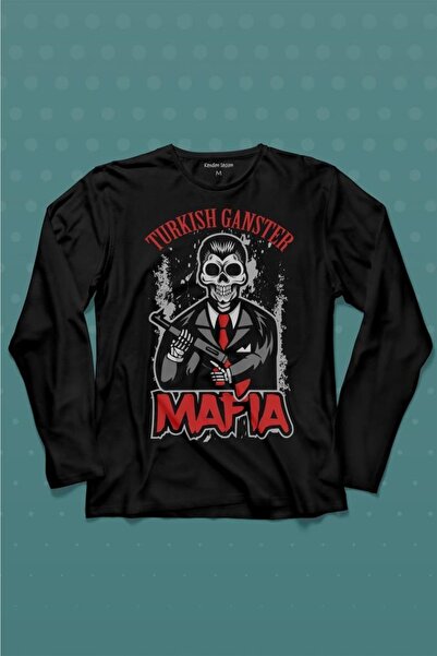Kendim Seçtim Skullturkish Gangster Mafia Tematska Majica sa Oružanim Muškarc...