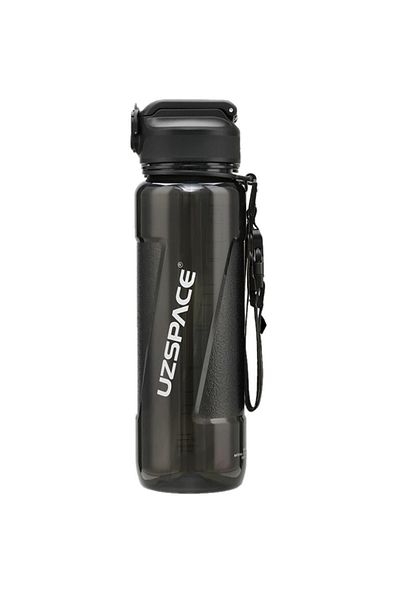 Uzspace 850ml Transparent Body Tritan Water Bottle with Straw and Measuring Scale
