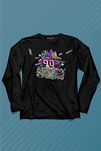 Kendim Seçtim Doksanlar Pop 90's Retro Vintage Uzun Kollu Tişört Baskılı Çocu...