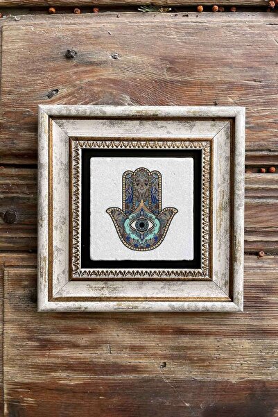 Oscar Stone Decor Çerçeveli Taş Tablo 20x20cm 4'lü Set(1213-1104-1090-114)şahmeran Nar Fatma Ana