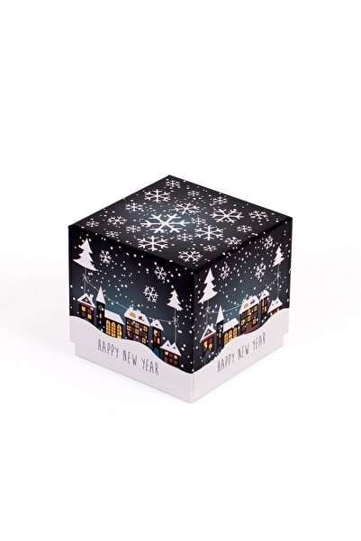 DECOBOX Yılbaşı Hediye Kutusu (10X10X10CM.)