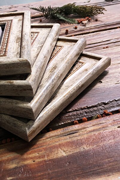 Oscar Stone Decor Çerçeveli Taş Tablo Duvar Dekoru 20x20cm 4'lü Set Coffee Set Kahve Köşesi