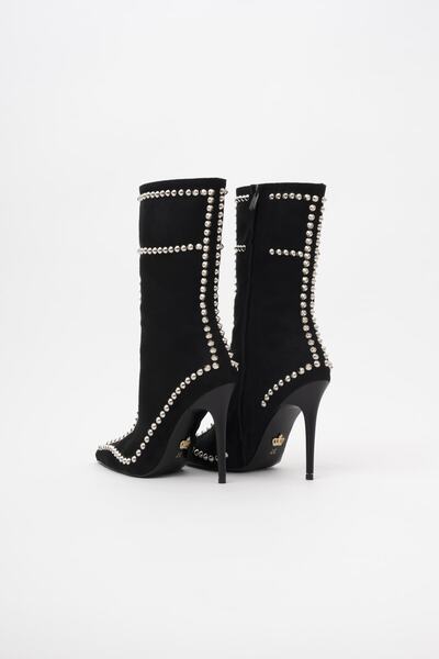 AYAKKABI PRENSİ Bizarre Λεπτομέρεια με κρίκους Μαύρο Καστόρινο 10 εκ. Γυναικε...