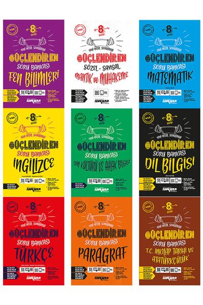 Ankara Yayıncılık 8. Sınıf Tam Set 9'lu Güçlendiren Soru Bankası Seti
