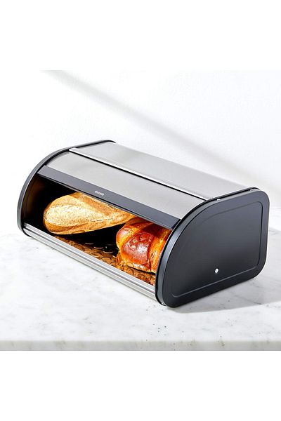 Brabantia Evrekala Shop Matt Steel Bread Box Black Framed