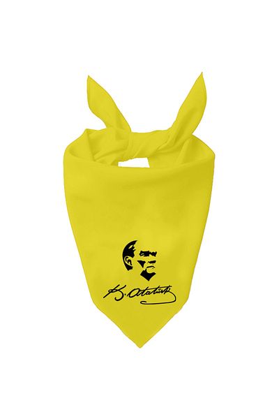 Tasarım Trend K.atatürk Signature and Atatürk Silhouette Design Single Color Scarf