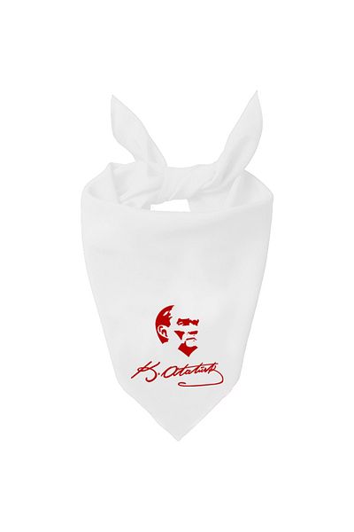 Tasarım Trend K.atatürk Signature and Atatürk Silhouette Design Single Color Scarf