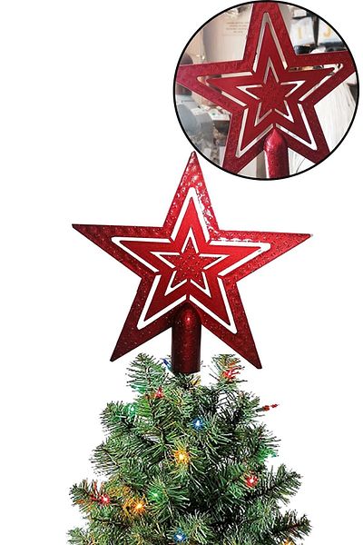 Happyland Christmas Tree Ornament Red Hill Star 10 cm Christmas Pine Tree Hill Star