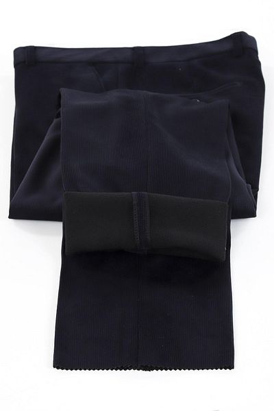 neowit Men's Navy Blue Fleece Inside Side Pocket Classic Cut Velvet Pants
