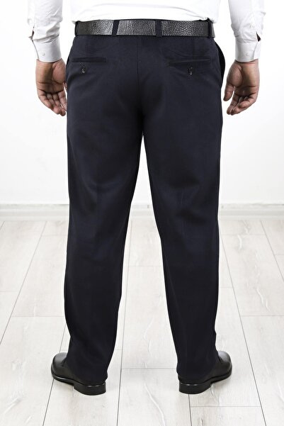 neowit Erkek Lacivert İçi Polarlı Yan Cep Klasik Kesim Kadife Pantolon