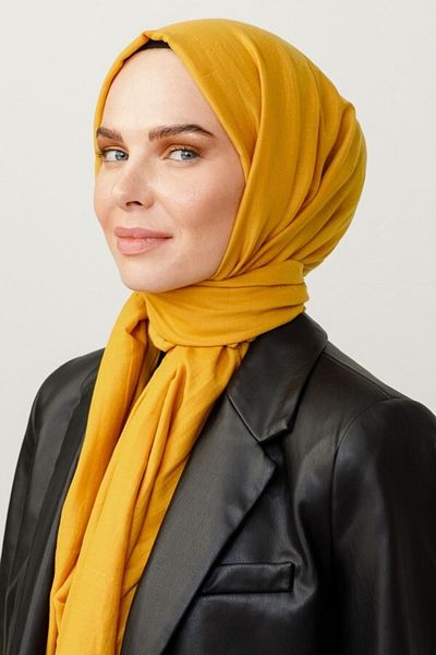 VALORSCARF Mustard Cotton Krash Shawl