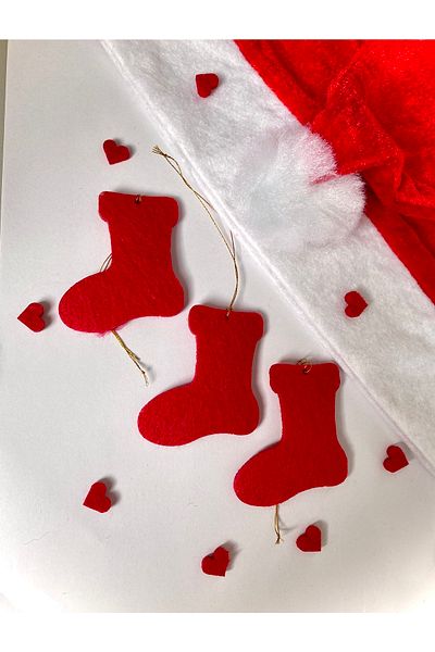 Mini Tasarım Atölyem Sock Felt Christmas Tree Ornament Set