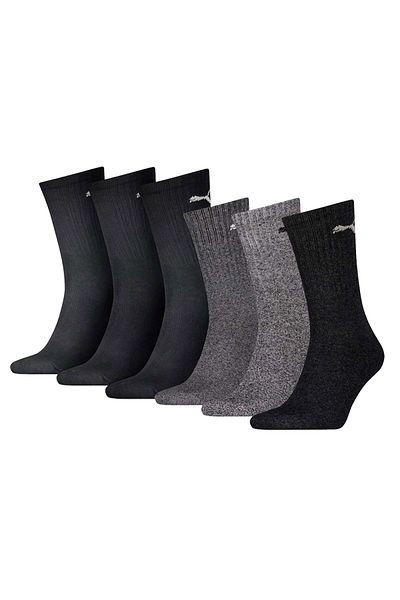 Puma Unisex Sportsocken, 6er Pack - Tennissocken, Crew Sport Socken, einfarbig (2x 3 Paar)