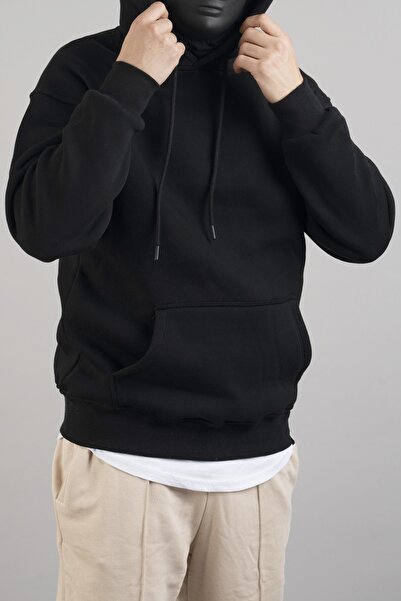 bombe Men's Hooded Basic Sweatshirt Black