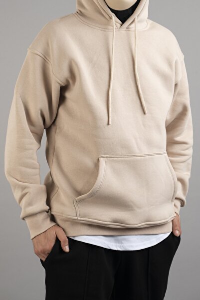 bombe Ανδρικό φούτερ Basic με κουκούλα Μπεζ