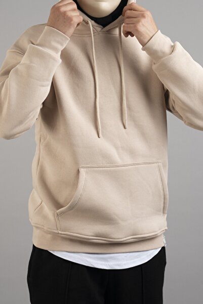 bombe Ανδρικό φούτερ Basic με κουκούλα Μπεζ