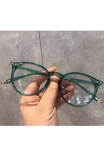 LOOKUP Blue Light Protection Glasses Unisex Water Green Frame Transparent Glass Blue Block Screen Protector Optical Compatible