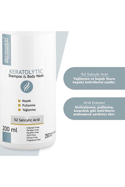 Dermoskin 200 Ml Keratolytic Shampoo and Body Wash - Miad:08/2025