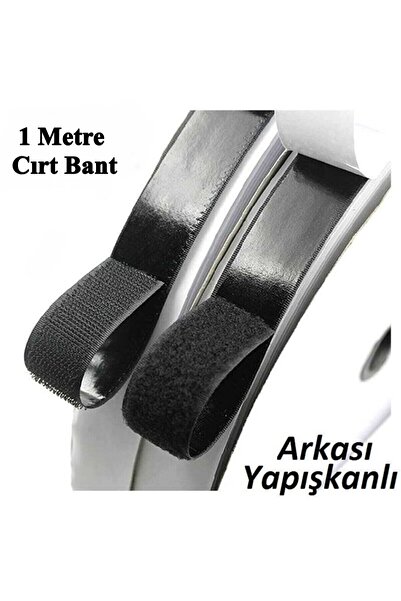 LOVYCO 1 Metre Arkası Yapışkanlı Siyah Cırt Cırtlı Bant Amerikan Fermuarı 2 C...