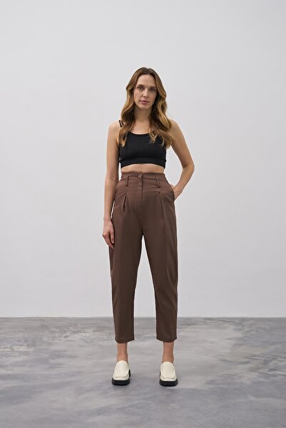 EBU Prive Високі штани Slouchy, кавові