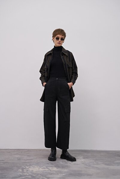 EBU Prive Жіночі штани з кишенями для вантажу, чорні