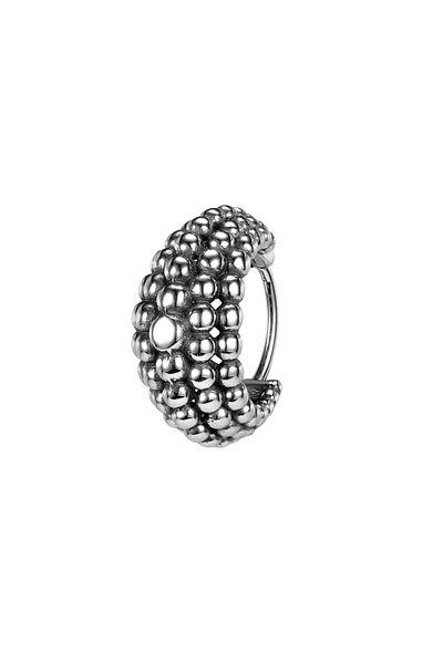 northstarshop Large Beaded Hoop Design Wide 316l Steel Men's Earrings