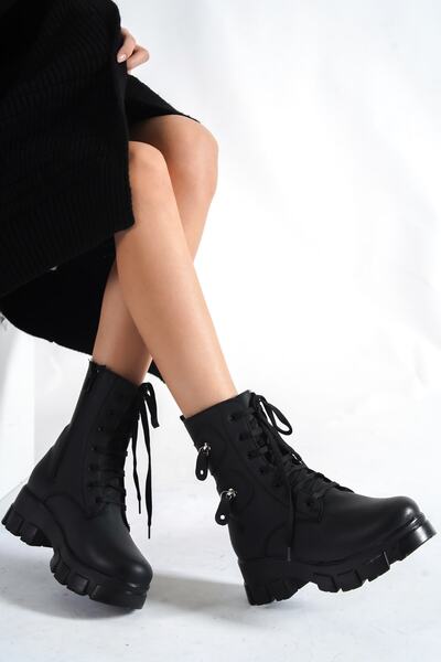 Weynes Γυναικείες μαύρες δερμάτινες μπότες Wsb10194