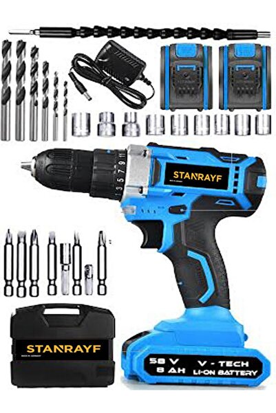 stanrayf Germany 58 V 10 Ah Çift Metal Şanzıman Çift Akülü Darbeli Vidalama Ş...