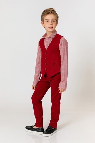 incity Boy's Burgundy Vest