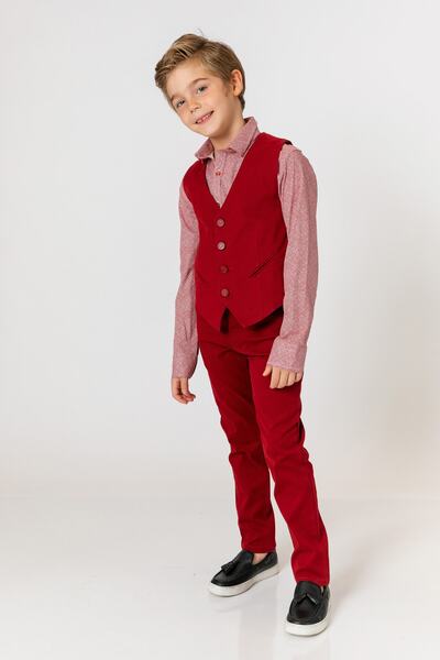 incity Boy's Burgundy Vest