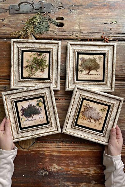 Oscar Stone Decor Tablou cu piatră înrămată Decor de perete 20x20cm Set de 4 ...