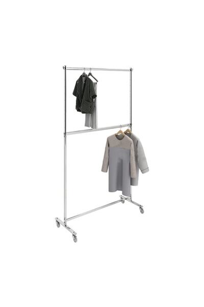 TÜRKİYE DEKORASYON Yüksek Kalite Çift Katlı Krom Kaplama Metal Orta Stand,ete...