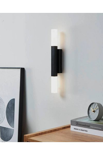 Eglo 900617   Indoor "Alcudia" Black Color Aluminum, Steel Bathroom Wall Lamp Ip44 Led Max: 2X5.5