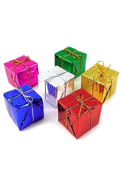 Happyland Christmas Tree Ornament 6-Piece Gift Pack Ornament Mixed Color 6 cm Pine Tree Ornament