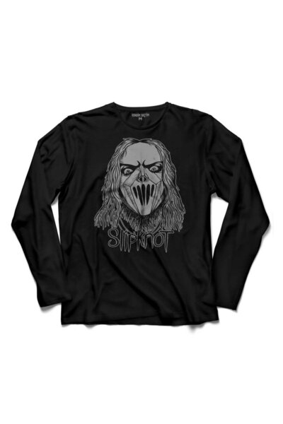 Kendim Seçtim Slipknot Mick Thomson Silueta dizajna Slip Knot Majica dugih ru...