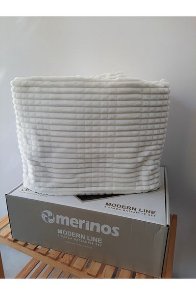 ADAHOME Merinos Modern Line 3 Piece Double Blanket Set